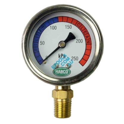 Swimming Pool Filter Pressure Gauge Stainless Steel Side Mount