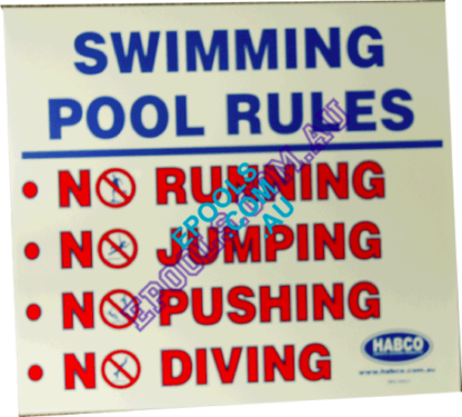 ‘Swimming Pool Rules’ Sign