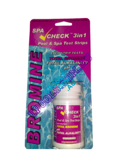 Test Strips Spa Check Bromine 3 in 1  50 Tests