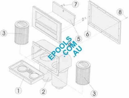 Spa-Quip Wide Mouth Spa Skim Filter PART DRAWING