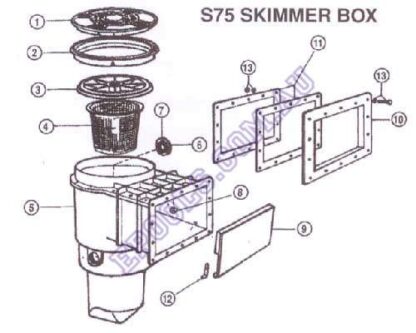 Waterco S75 Skimmer Box Diagram