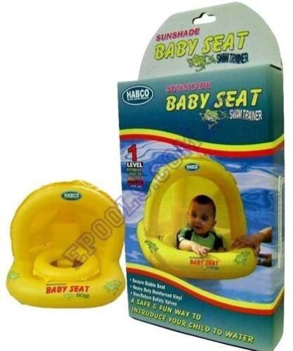 Baby swim trainer seat with sunshade