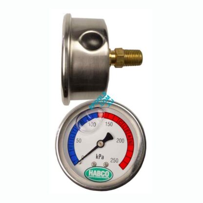 Stainless Steel Oil Filled Filter Pressure Gauge Back Mount