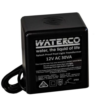 Waterco LED Light Transformer 30Va 12 Volt