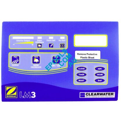 Zodiac Clearwater LM3 Salt Chlorinator Top Label Overlay