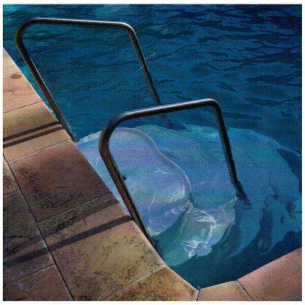 aquastairs in pool with hand rails