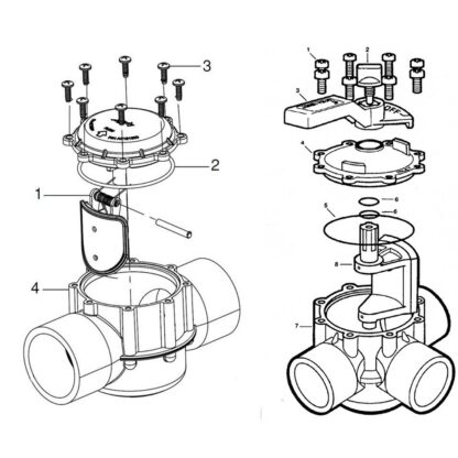 Jandy Spare Parts 40mm 50mm 3 and 2 Way Valve NeverLube - Image 2