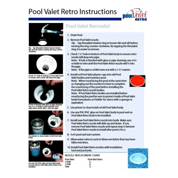 paramount pool valet single white head unit instructions pg2