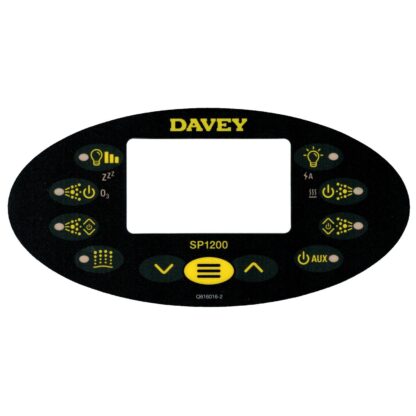 davey spapower sp1200 black touchpad overlay