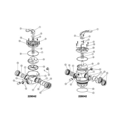 Waterco  40mm 50mm Valve(Grey or Black) 228042/229042/2390495 Parts