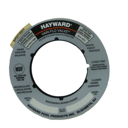 Decal Hayward Vari-Flo Filter Valve Label SPO715G11