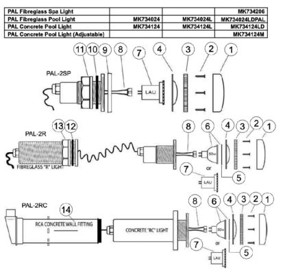 PAL 2000 Commender Halogen & LED Pool Light Parts - Image 7