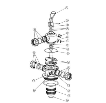 Waterco TM 40mm 5 way 6 Bar MultiPort Valve - Image 2