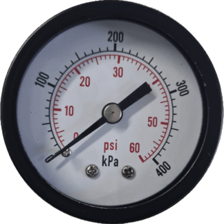 Waterco Pressure Gauge 400kPa Back Bottom Mount Dry