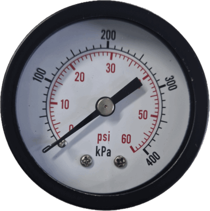 Waterco Pressure Gauge 400kPa Back Bottom Mount Dry